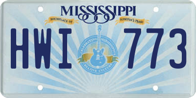 MS license plate HWI773