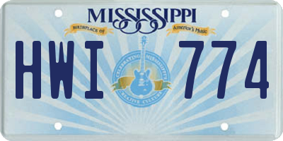 MS license plate HWI774