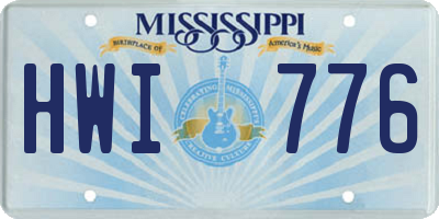 MS license plate HWI776