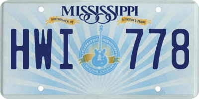 MS license plate HWI778