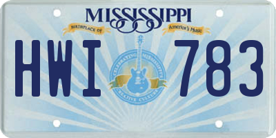 MS license plate HWI783