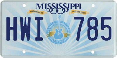 MS license plate HWI785
