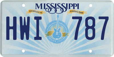 MS license plate HWI787