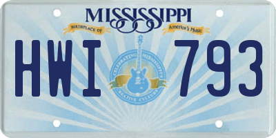 MS license plate HWI793