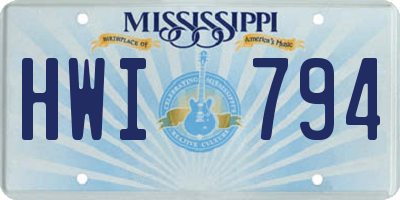 MS license plate HWI794