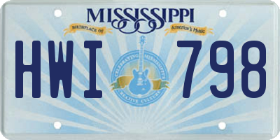 MS license plate HWI798