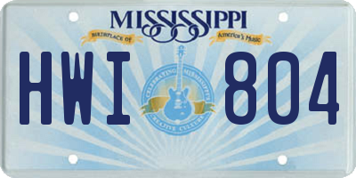 MS license plate HWI804