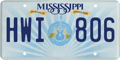 MS license plate HWI806