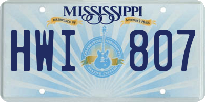 MS license plate HWI807