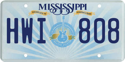 MS license plate HWI808