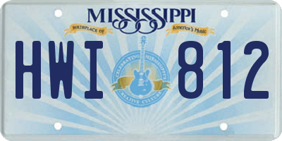 MS license plate HWI812