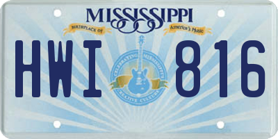 MS license plate HWI816