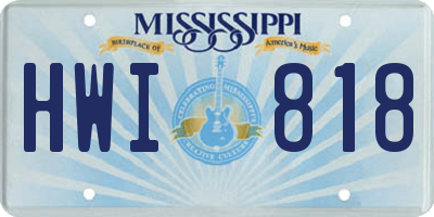 MS license plate HWI818