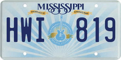 MS license plate HWI819