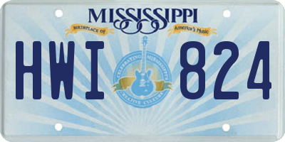 MS license plate HWI824