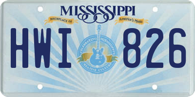 MS license plate HWI826
