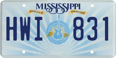 MS license plate HWI831