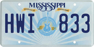 MS license plate HWI833