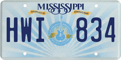 MS license plate HWI834