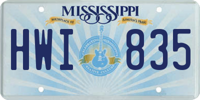 MS license plate HWI835