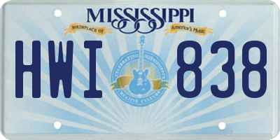 MS license plate HWI838