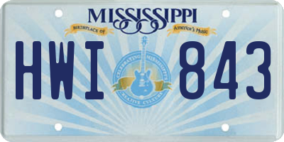 MS license plate HWI843