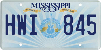 MS license plate HWI845
