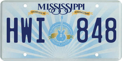 MS license plate HWI848