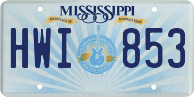 MS license plate HWI853