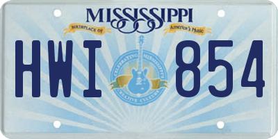 MS license plate HWI854