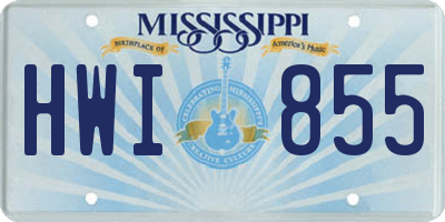 MS license plate HWI855