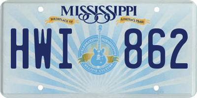 MS license plate HWI862