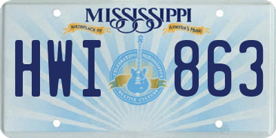 MS license plate HWI863
