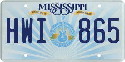 MS license plate HWI865