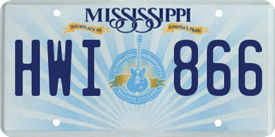 MS license plate HWI866