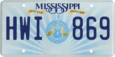 MS license plate HWI869