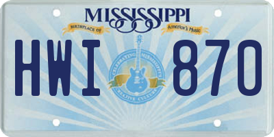 MS license plate HWI870