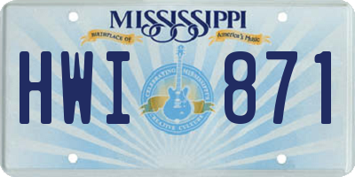 MS license plate HWI871