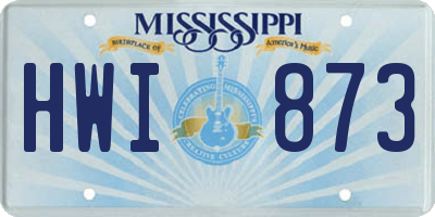 MS license plate HWI873