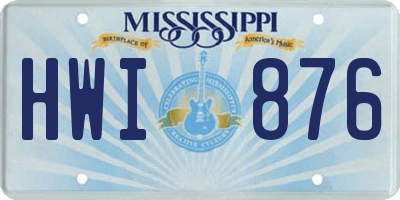 MS license plate HWI876
