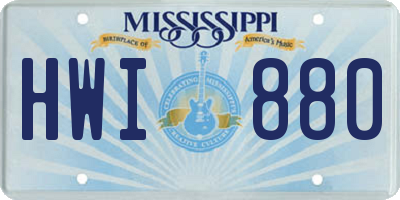 MS license plate HWI880
