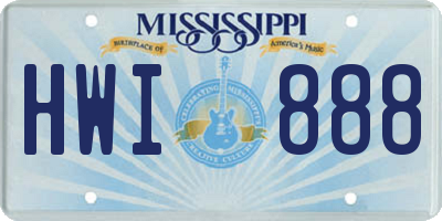 MS license plate HWI888