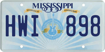 MS license plate HWI898