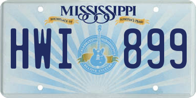 MS license plate HWI899