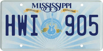 MS license plate HWI905