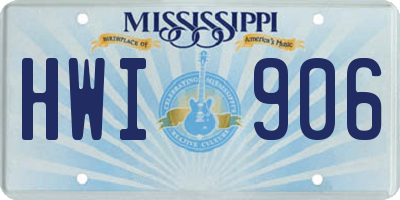 MS license plate HWI906