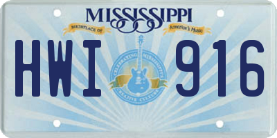 MS license plate HWI916