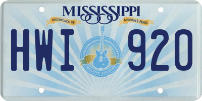 MS license plate HWI920