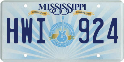 MS license plate HWI924
