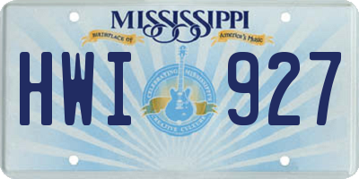 MS license plate HWI927